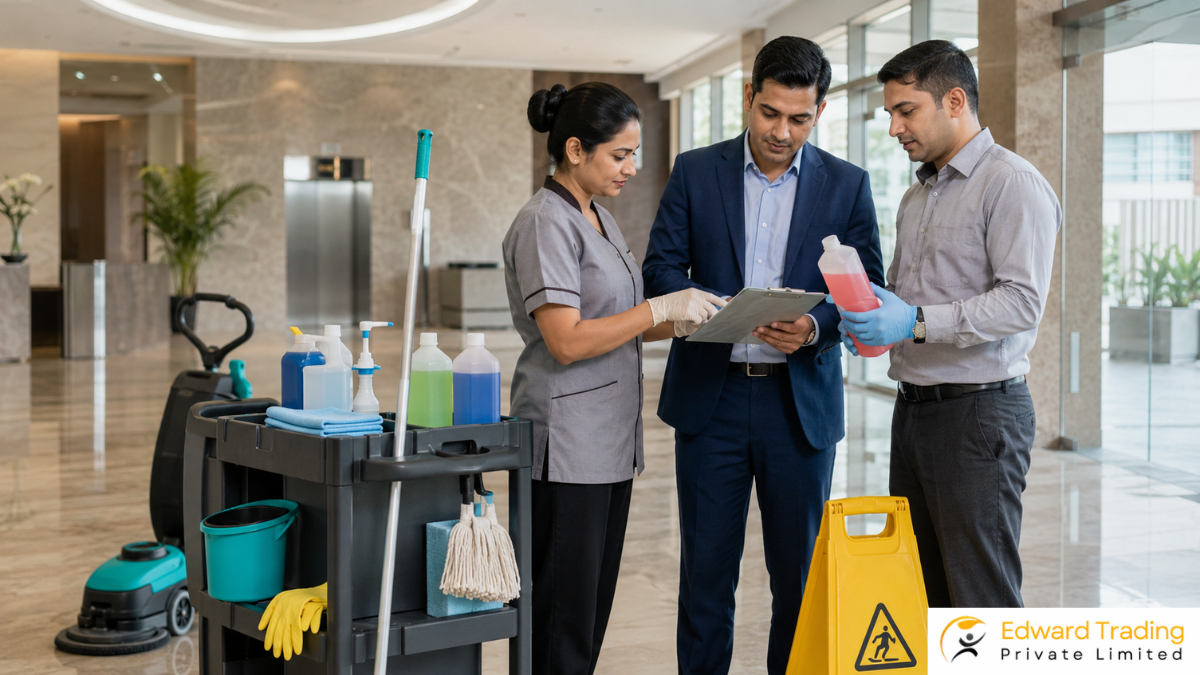 Institutional buyer evaluating housekeeping chemicals in Nepal for a facility in Nepal